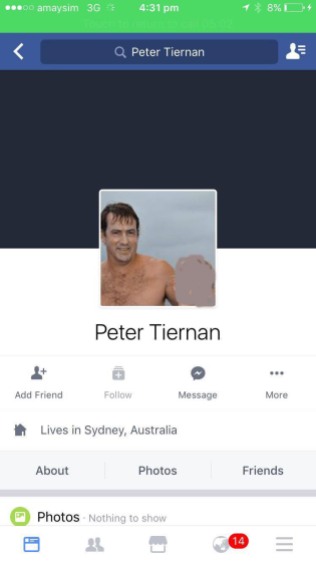 Peter Tiernans facebook page which has since been deleted